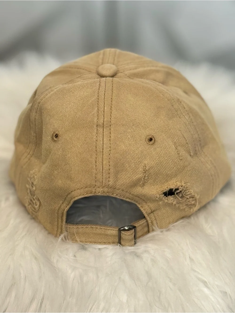 New Arrivals! Fashion Distressed Tan Baseball Cap with RB Logo